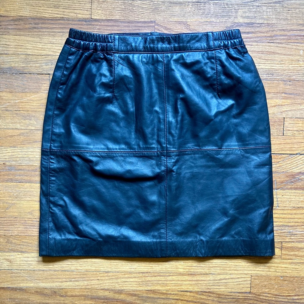 Genuine leather vintage skirt